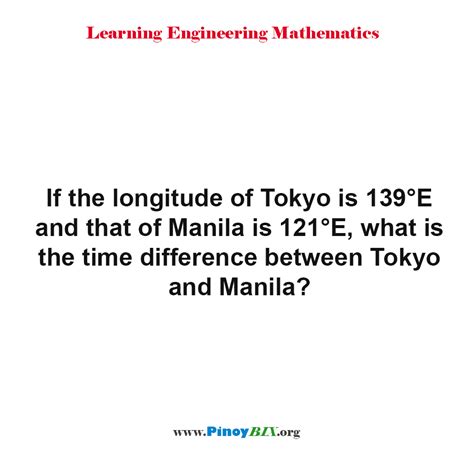 Solution: What is the time difference between Tokyo and.